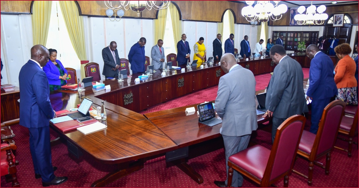 File image of a previous Cabinet meeting chaired by President William Ruto.